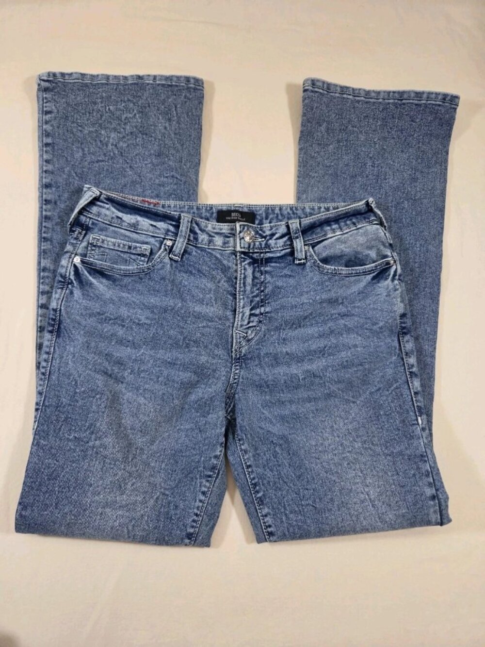 True Religion Becca Women's 30 Mid Rise Bootcut Jeans Light Wash Stretch Y2K